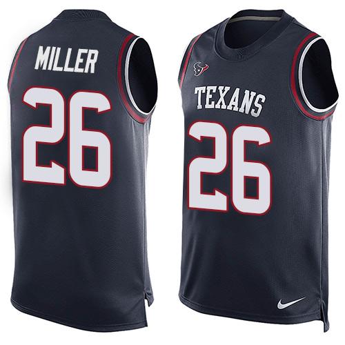  Texans #26 Lamar Miller Navy Blue Team Color Men's Stitched NFL Limited Tank Top Jersey